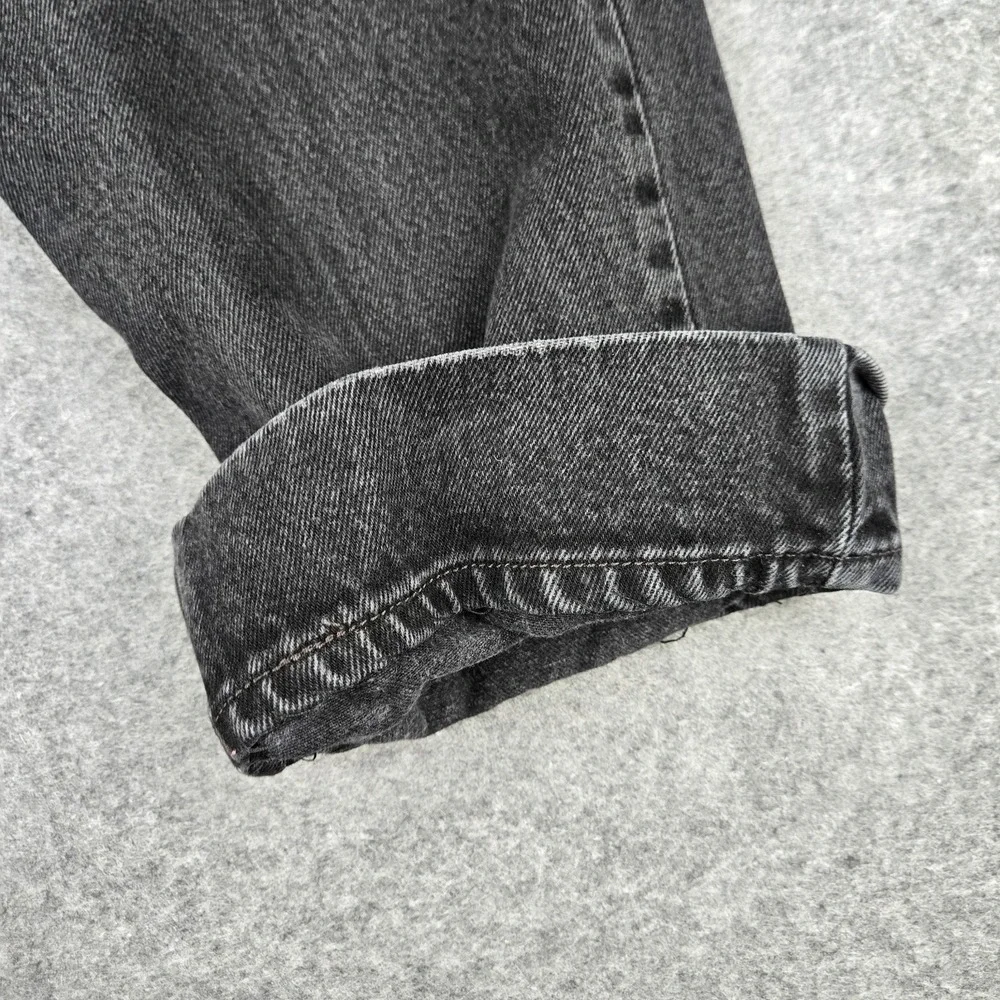 Vintage Levis 505 Jeans Mens 36x32 (Fits 34x29) Black Straight Grunge Y2K Hemmed